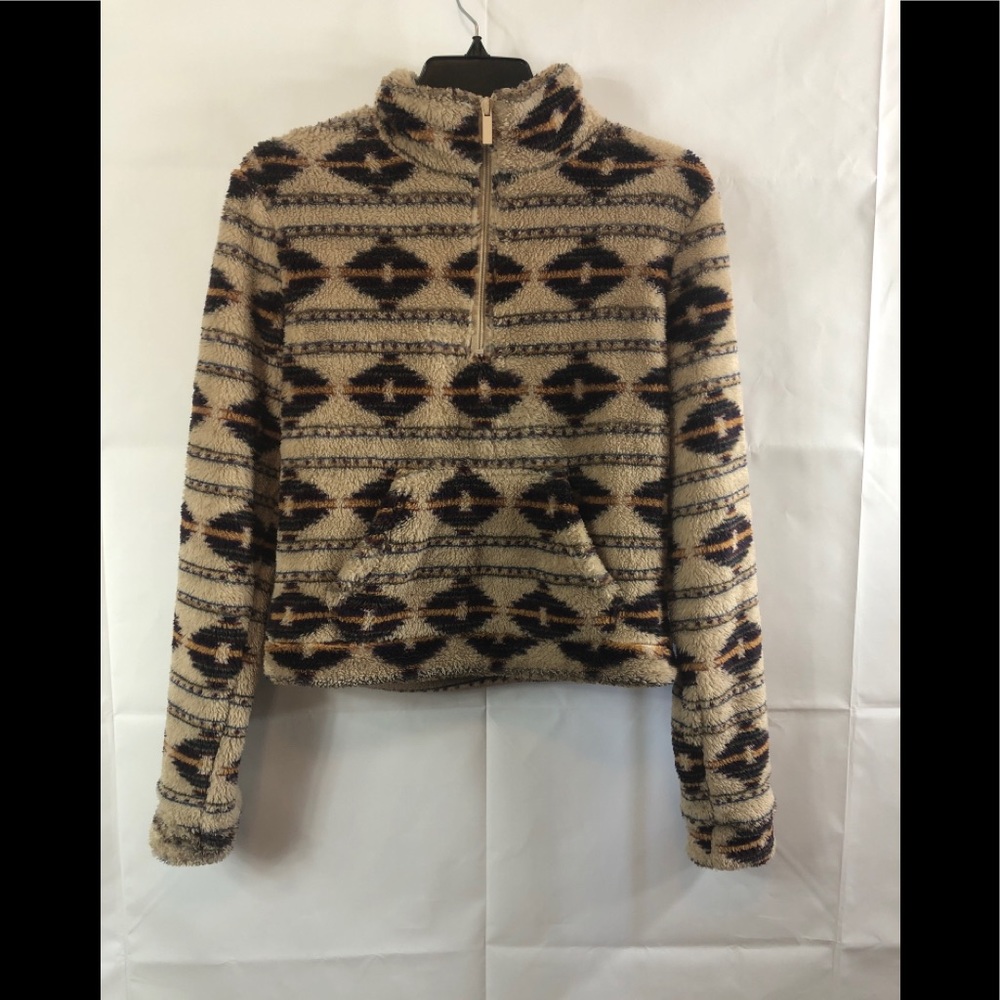 Womens Long Sleeve Fleece Winter Zip Pullover